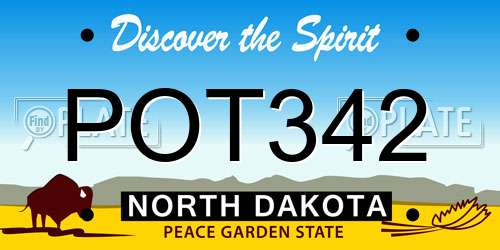 POT342 North Dakota License Plate