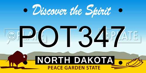 POT347 North Dakota License Plate