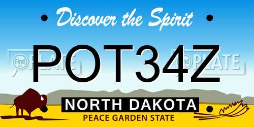 POT34Z North Dakota License Plate