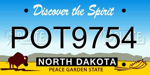 POT9754 North Dakota License Plate