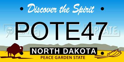 POTE47 North Dakota License Plate
