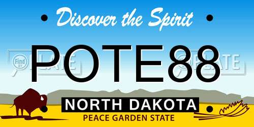 POTE88 North Dakota License Plate