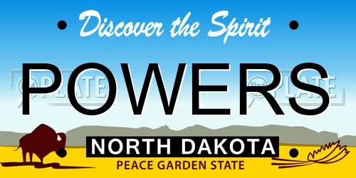 POWERS North Dakota License Plate