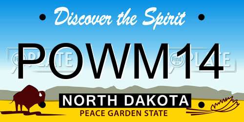 POWM14 North Dakota License Plate