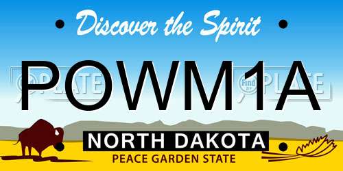 POWM1A North Dakota License Plate