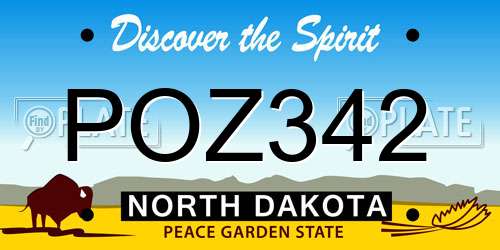 POZ342 North Dakota License Plate