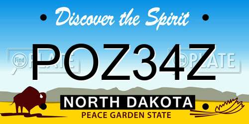 POZ34Z North Dakota License Plate