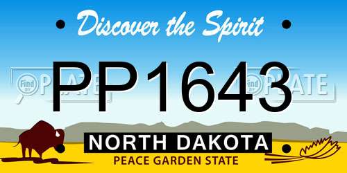 PP1643 North Dakota License Plate