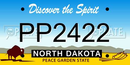 PP2422 North Dakota License Plate