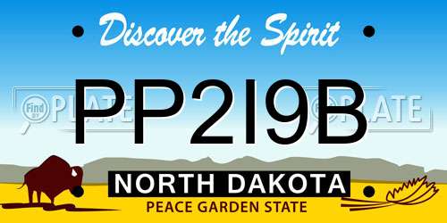 PP2I9B North Dakota License Plate