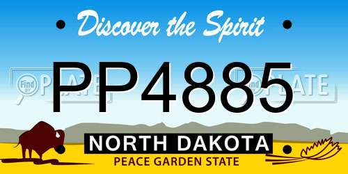 PP4885 North Dakota License Plate