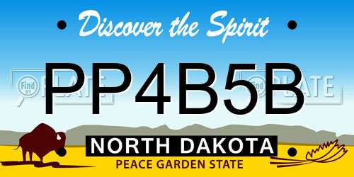 PP4B5B North Dakota License Plate
