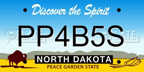PP4B5S North Dakota License Plate