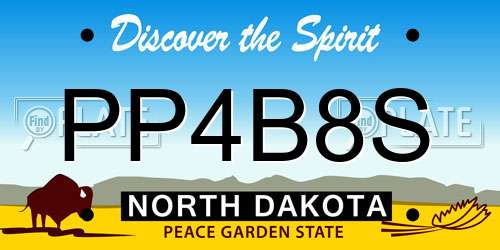 PP4B8S North Dakota License Plate