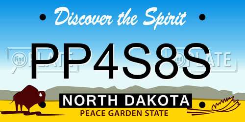 PP4S8S North Dakota License Plate