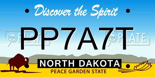 PP7A7T North Dakota License Plate