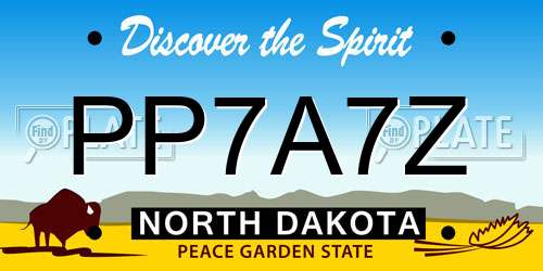 PP7A7Z North Dakota License Plate