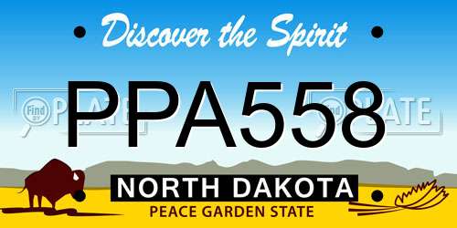 PPA558 North Dakota License Plate