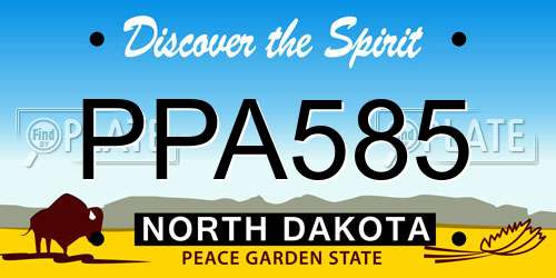 PPA585 North Dakota License Plate