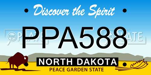 PPA588 North Dakota License Plate