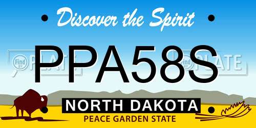PPA58S North Dakota License Plate