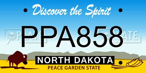 PPA858 North Dakota License Plate