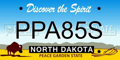 PPA85S North Dakota License Plate
