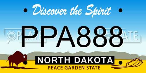 PPA888 North Dakota License Plate