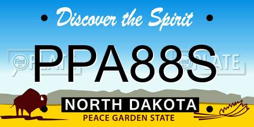PPA88S North Dakota License Plate