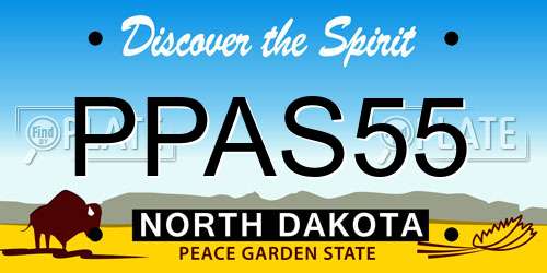 PPAS55 North Dakota License Plate