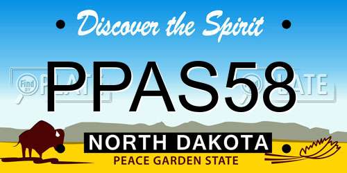 PPAS58 North Dakota License Plate