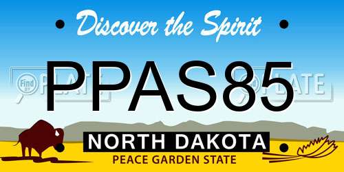 PPAS85 North Dakota License Plate