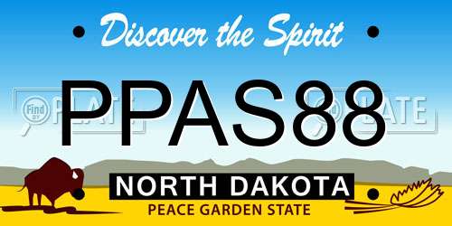 PPAS88 North Dakota License Plate