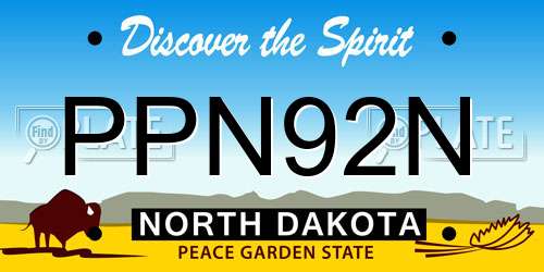 PPN92N North Dakota License Plate