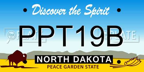 PPT19B North Dakota License Plate
