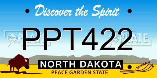 PPT422 North Dakota License Plate