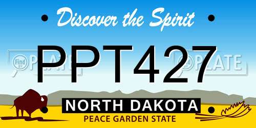 PPT427 North Dakota License Plate