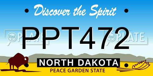 PPT472 North Dakota License Plate