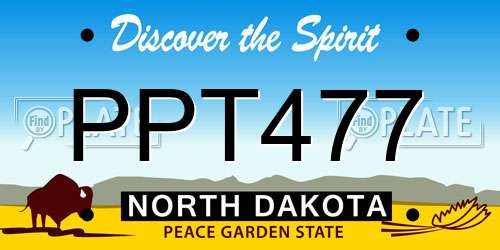 PPT477 North Dakota License Plate