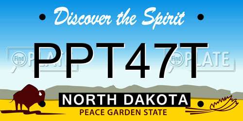 PPT47T North Dakota License Plate