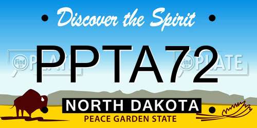 PPTA72 North Dakota License Plate