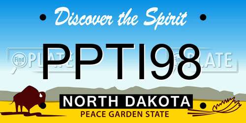 PPTI98 North Dakota License Plate