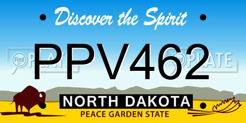 PPV462 North Dakota License Plate