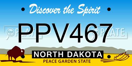 PPV467 North Dakota License Plate