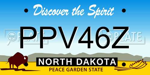 PPV46Z North Dakota License Plate