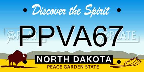 PPVA67 North Dakota License Plate