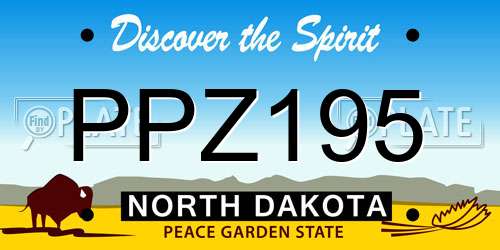 PPZ195 North Dakota License Plate