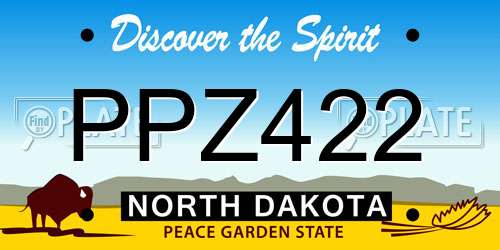 PPZ422 North Dakota License Plate