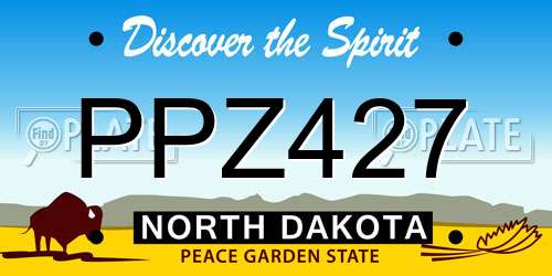 PPZ427 North Dakota License Plate