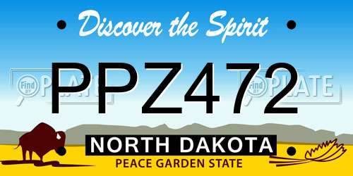 PPZ472 North Dakota License Plate